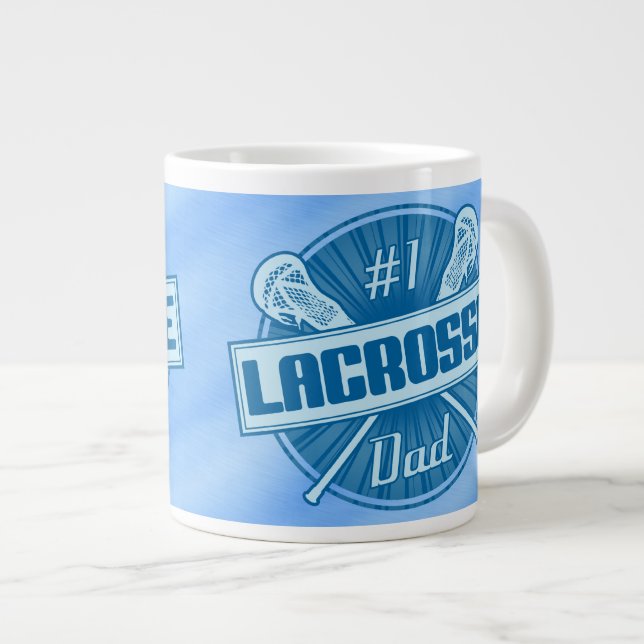 Numéro 1 Lacrosse Papa Jumbo Café Mug (Devant droit)