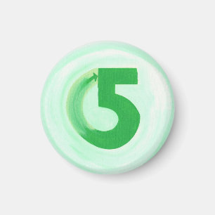 Numéro 5 aimant avec vert