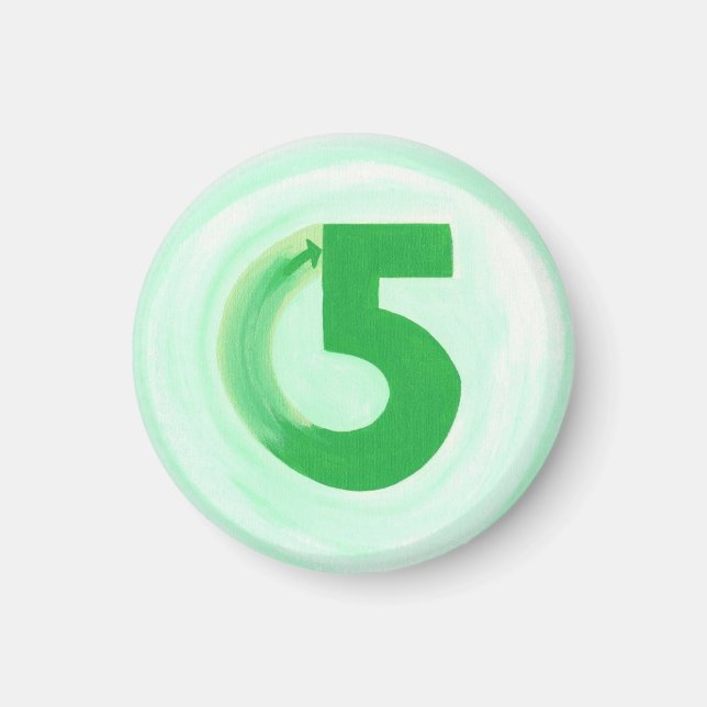 Numéro 5 aimant avec vert (Devant)