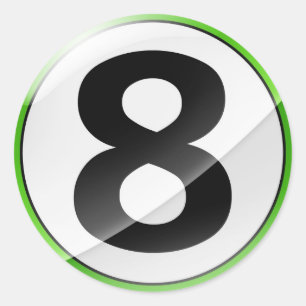 Numéro 8 autocollant vert