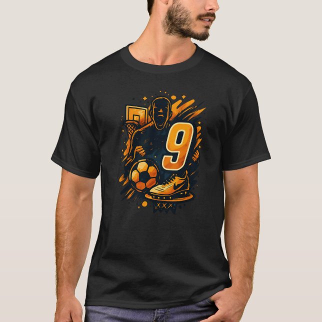 Numéro 9 T-shirt sport - Football et basket-ball (Devant)