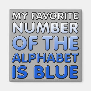 Numéro Bleu De L'Alphabet Funny Fridge Magnet