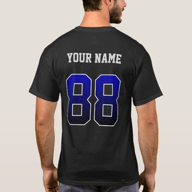 Numéro bleu personnalisé 88 T-shirt personnalisé (Dos)