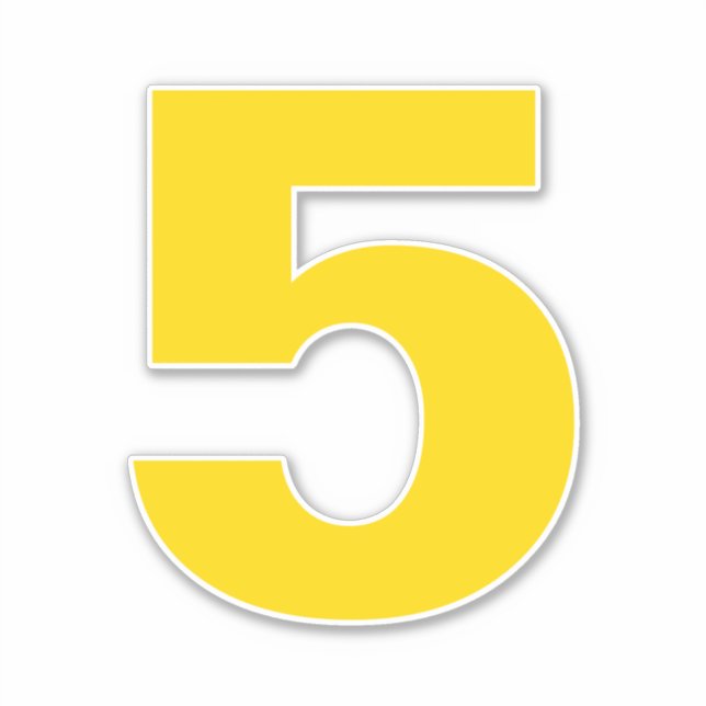 Numéro Cinq Sticker Or et Blanc (Devant)
