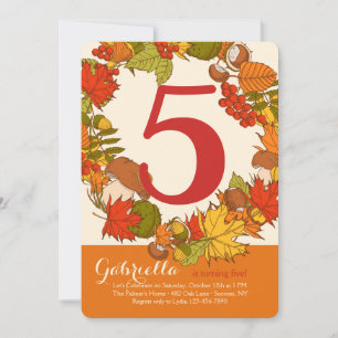 Numéro d'automne Invitations d'anniversaire