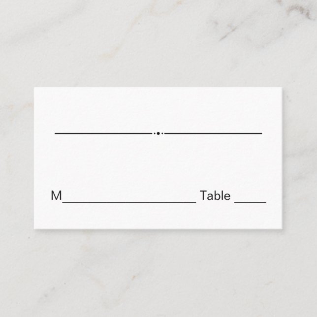 Numéro de carte de table mariage Carte de place in (Devant)