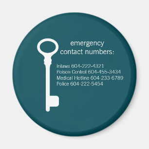 Numéro de contact d'urgence personnalisable Magnet