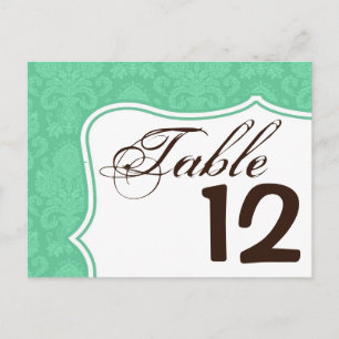 Numéro de la carte Mint Blanc Dentelle Damas Impri