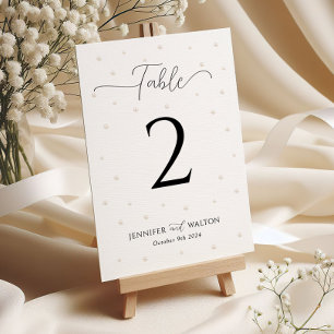 Numéro de la table de Mariage des perles blanches