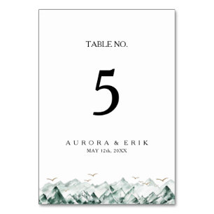 Numéro de la table Green and Gold Mountain