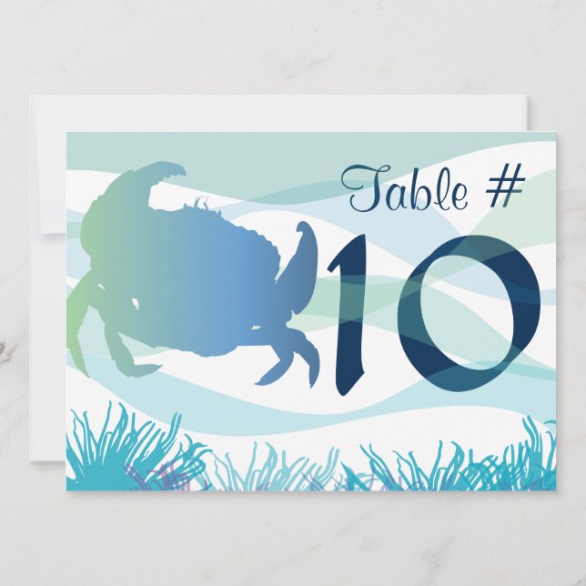 Numéro de la table Sea Life Carte de siège8 (Dos)