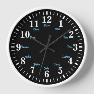 Numéro de lettre espagnole Horloge ronde