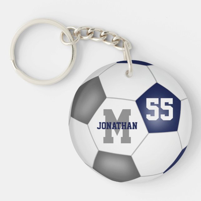 numéro de nom du joueur gris bleu sac de football (Devant)
