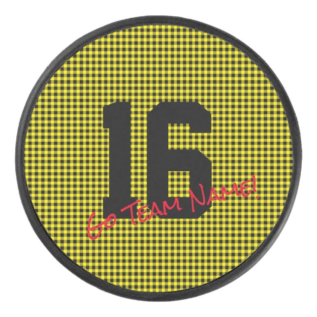 NUMÉRO DE Sport Black Gold GO TEAM NOM! Amusant (Devant)