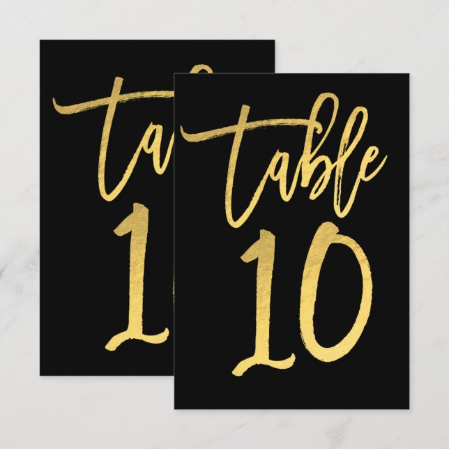 Numéro de table 10 en écriture moderne avec feuill (Devant / Derrière)