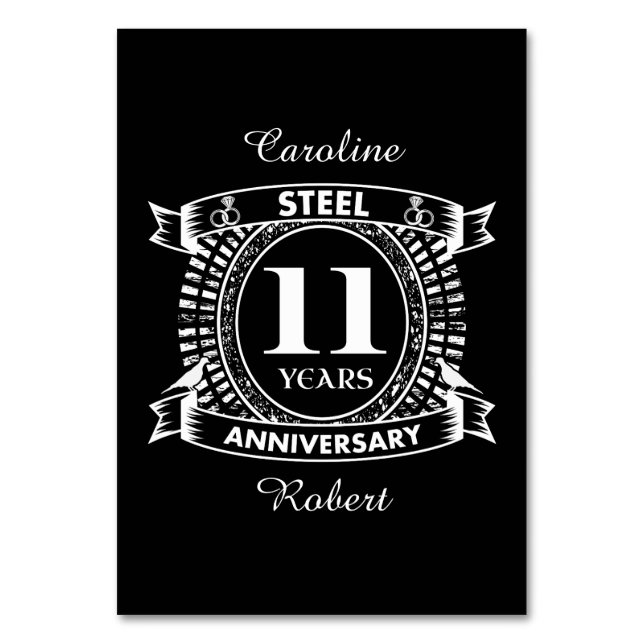 Numéro De Table 11E anniversaire du mariage acier (Par défaut)