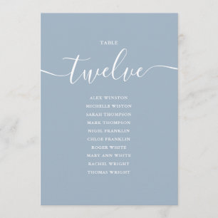 Numéro de table 12 Graphique de placement en écrit