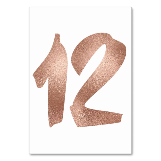Numéro De Table 12 Numéro de tableau Blanc Métallique Rose Or (Par défaut)