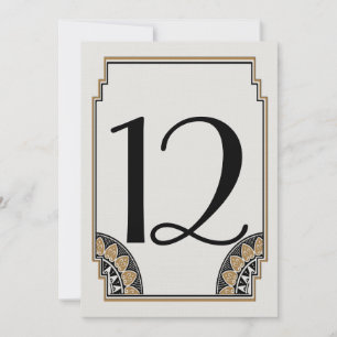 Numéro de table 12 Posh Or Art Déco