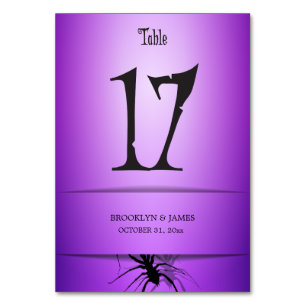 Numéro De Table 17 Mariage d'Halloween Numéros de tableau Araignée