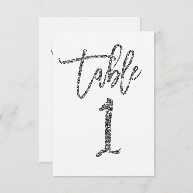 Numéro de table 1 écriture moderne tendance paille (Devant / Derrière)