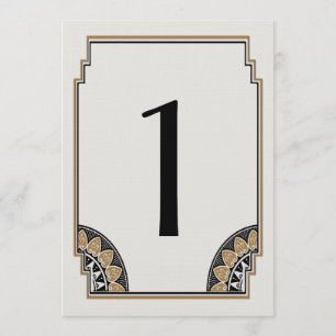 Numéro de Table 1 Posh Or Art Déco