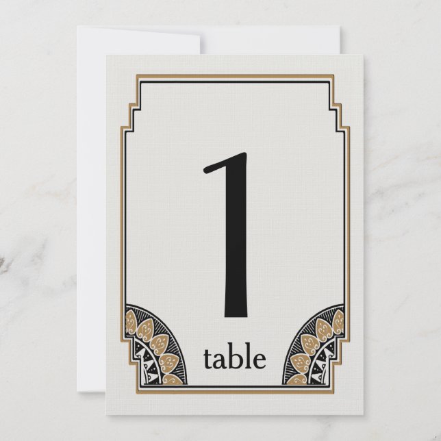 Numéro de table 1 Posh Or Art Déco (Dos)
