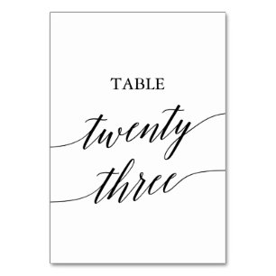 Numéro de table 23 en calligraphie noire élégante