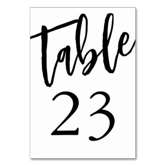 Numéro de table 23 Table minimaliste noir et blanc