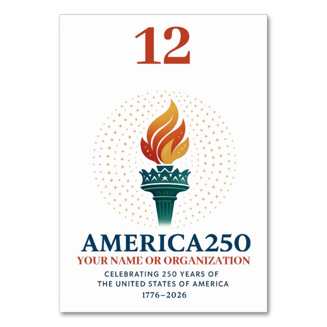 Numéro De Table 250 Anniversaire des Etats-Unis (Par défaut)