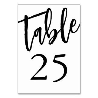 Numéro de table 25 Table minimaliste noir et blanc