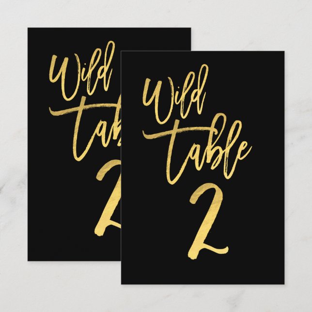 Numéro de table 2 de fête d'anniversaire sauvage d (Devant / Derrière)