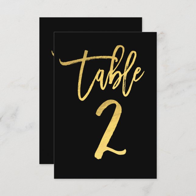Numéro de table 2 de script moderne en feuille d'o (Devant / Derrière)