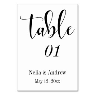 Numéro de table 2 de typographie de mariage noir s