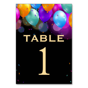 Numéro De Table 30e fête d'anniversaire Ballons noirs et or