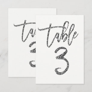 Numéro de table 3 écriture moderne tendance paille