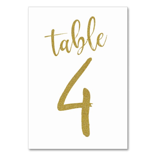 Numéro de table 4 pailleté or (Par défaut)