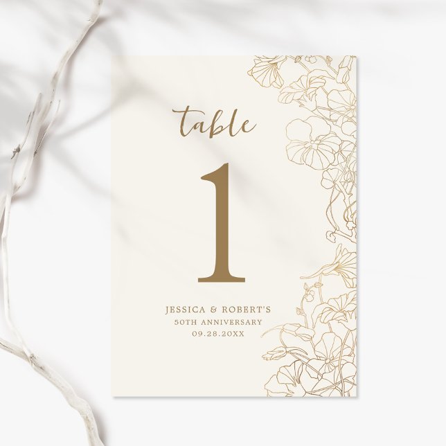 Numéro De Table 50e anniversaire de mariage en or (Créateur téléchargé)