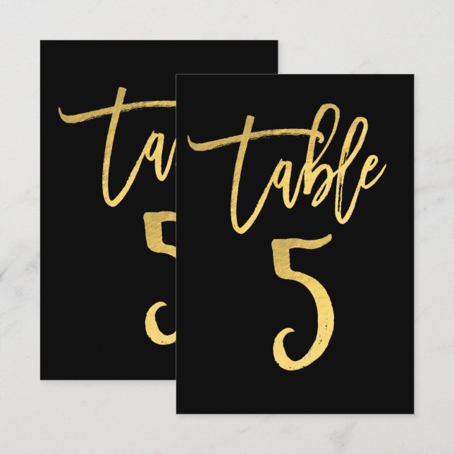 Numéro de table 5, écriture moderne avec feuille d (Devant / Derrière)