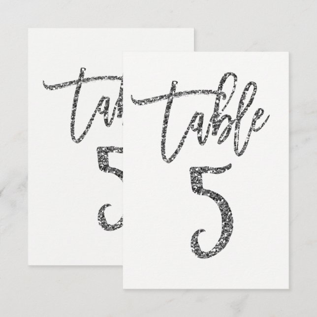 Numéro de table 5 écriture moderne tendance paille (Devant / Derrière)