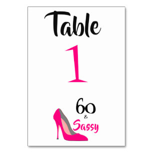 Numéro De Table 60 et Sassy 60e fête d'anniversaire