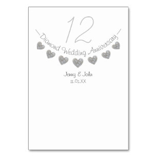 Numéro De Table 60e anniversaire du mariage du coeur de diamant
