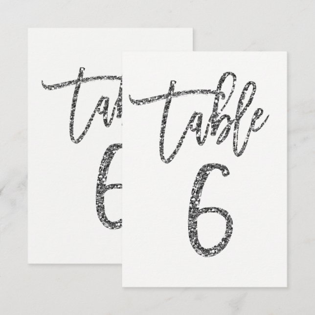 Numéro de table 6 écriture moderne tendance paille (Devant / Derrière)