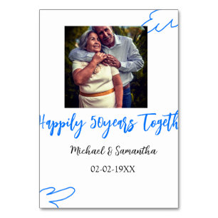 Numéro De Table à 50 ans de mariage photo de feuille bleue nam