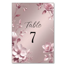 Numéro de table à cadre floral rose délicat