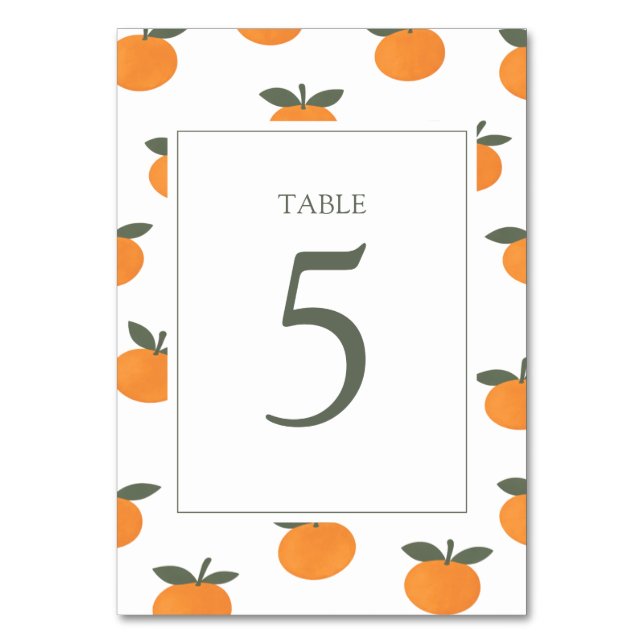 Numéro De Table A Little Cutie Orange Gender Neutral Citrus Modern (Par défaut)