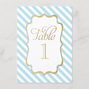 Numéro de table à rayures bleues