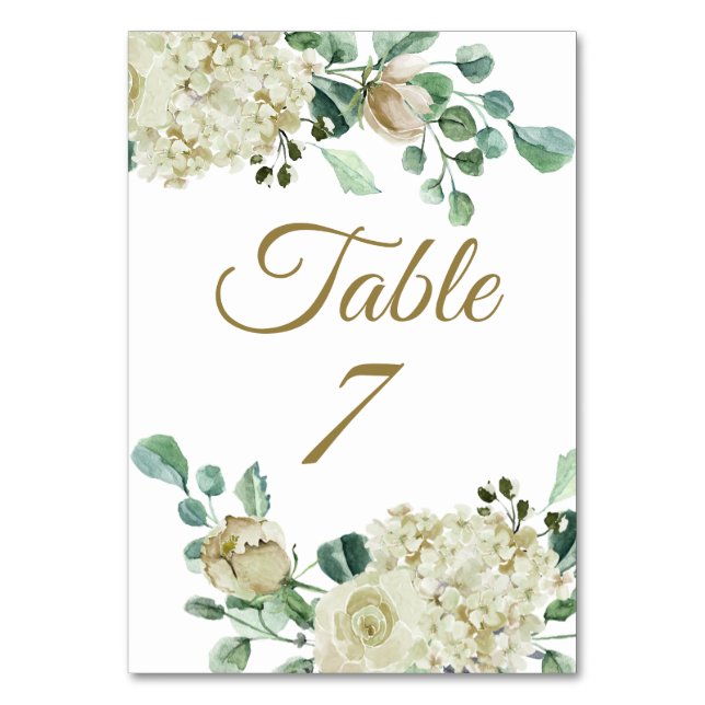 Numéro De Table Accueil de mariage classique Rose blanche (Par défaut)
