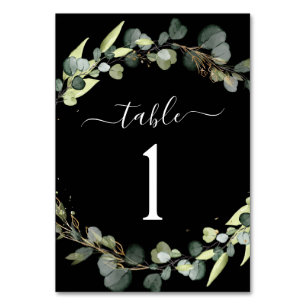 Numéro De Table Accueil Mariage Eucalyptus Verdure Succulent
