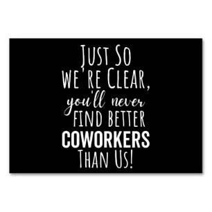 Numéro De Table Adieu collègue   Coworker Moving   Laisser un cade